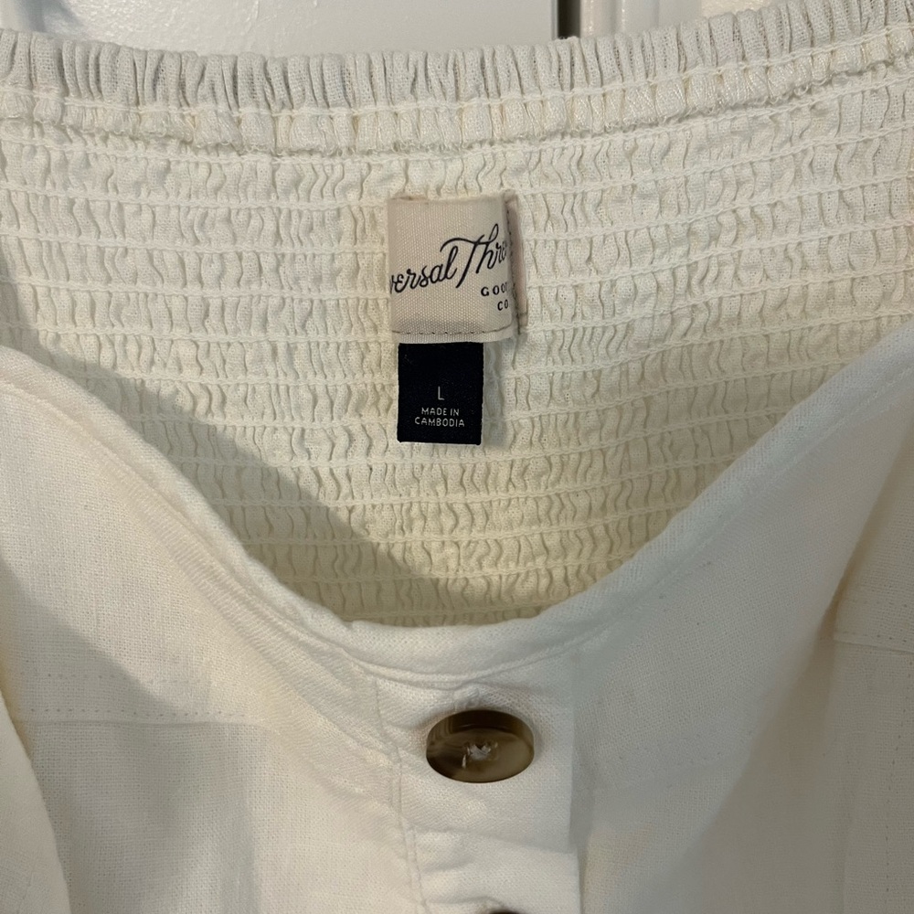 Universal Thread White Linen Button-Front Corset … - image 5